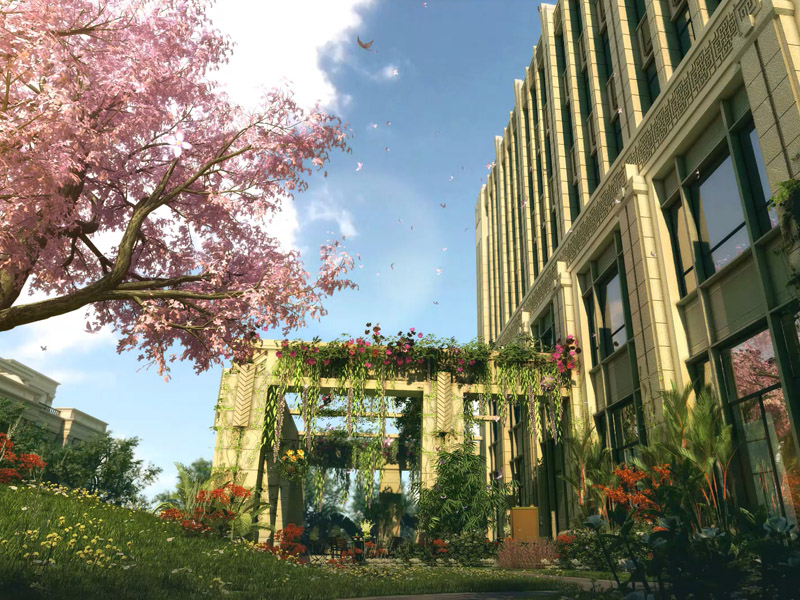 建筑三维动画，景观效果图，景观设计-香栀花园动画宣传片_企业宣传片_设计院三维效果图