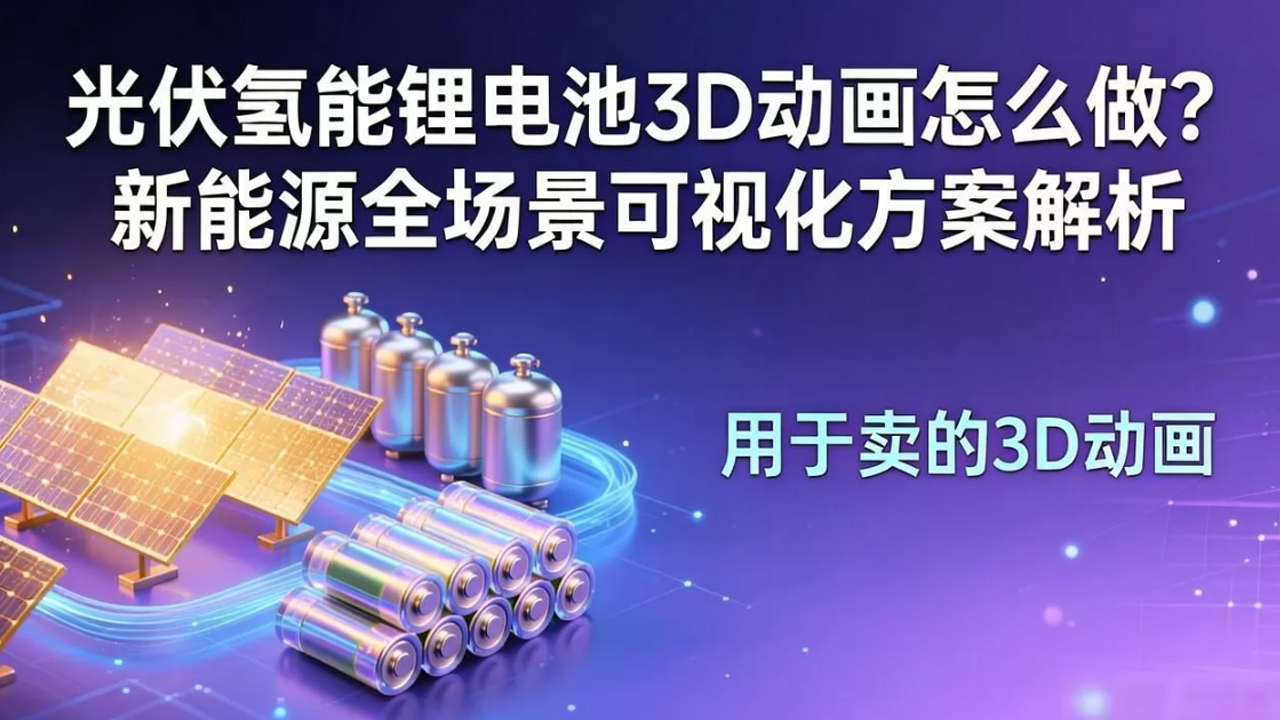 光伏氢能锂电池3D动画怎么做？新能源全场景可视化方案解析