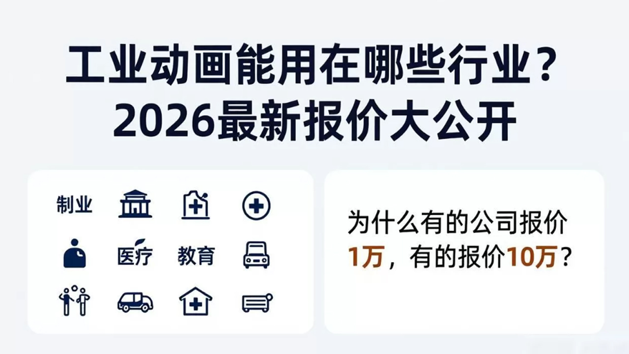工业动画能用在哪些行业？2026全行业报价参考
