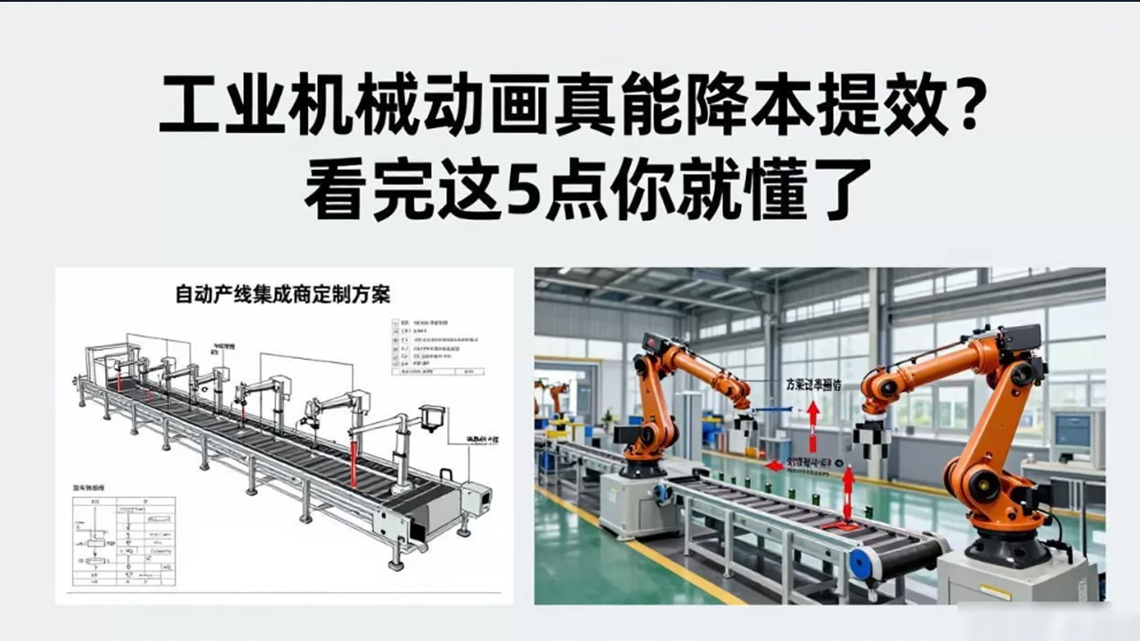 工业机械动画​真能降本提效？看完这5点你就懂了