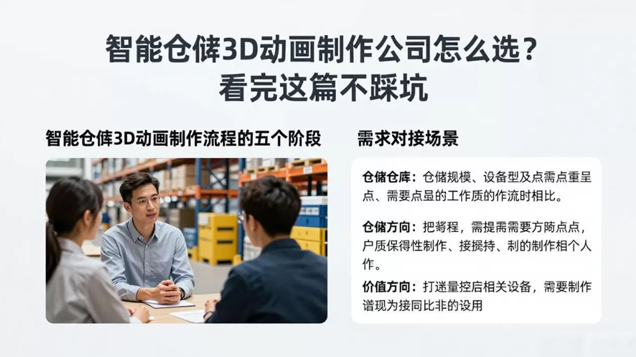智能仓储3D动画制作公司怎么选？看完这篇不踩坑